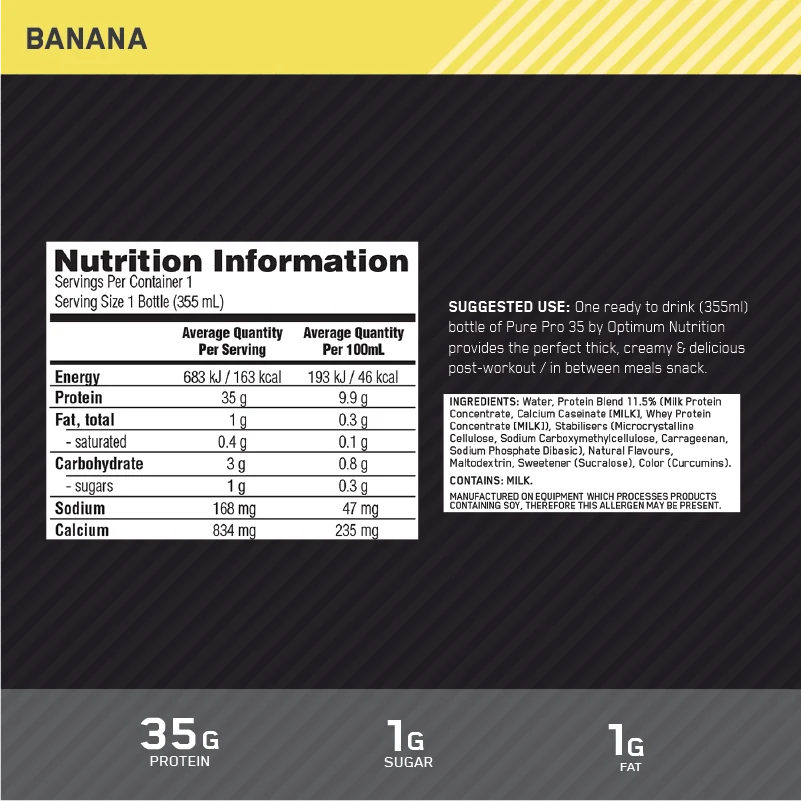 OPTIMUM NUTRITION PURE PRO 35 RTD